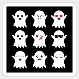 Cute Ghost Emoticon Funny Halloween Gift Sticker